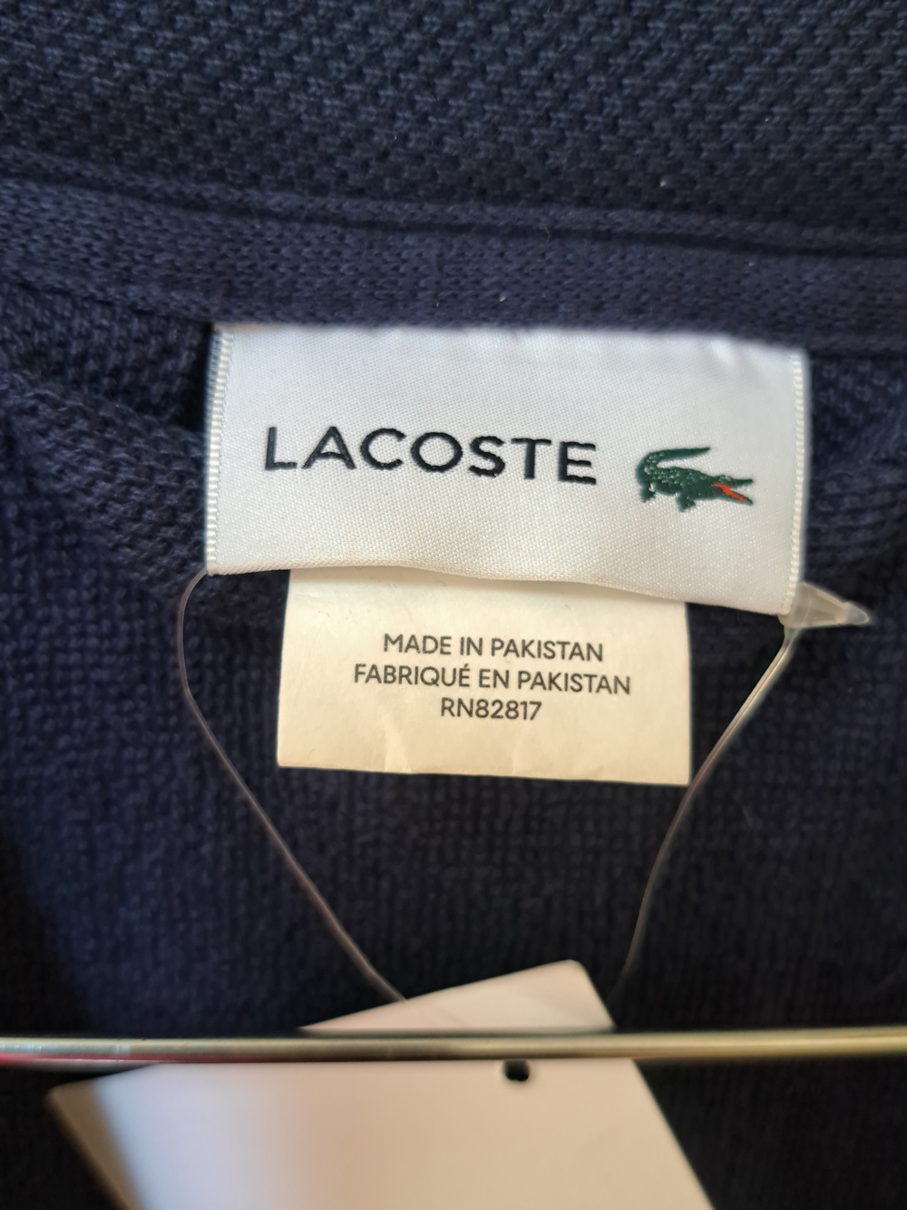 Lacoste Mens Classic Pique Robe Navy Blue Cotton Blend Bathrobe NWT Large - Picture 7 of 7